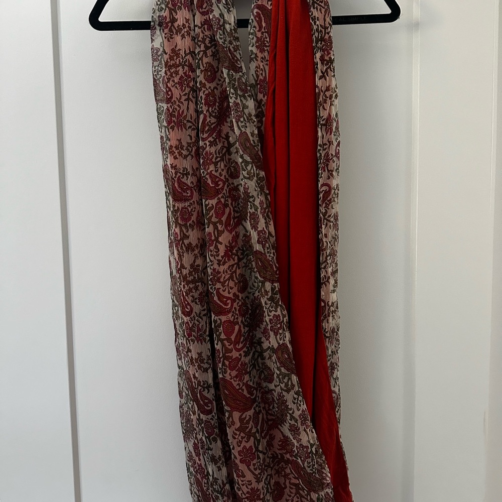 Chan Luu Orange Floral Scarf